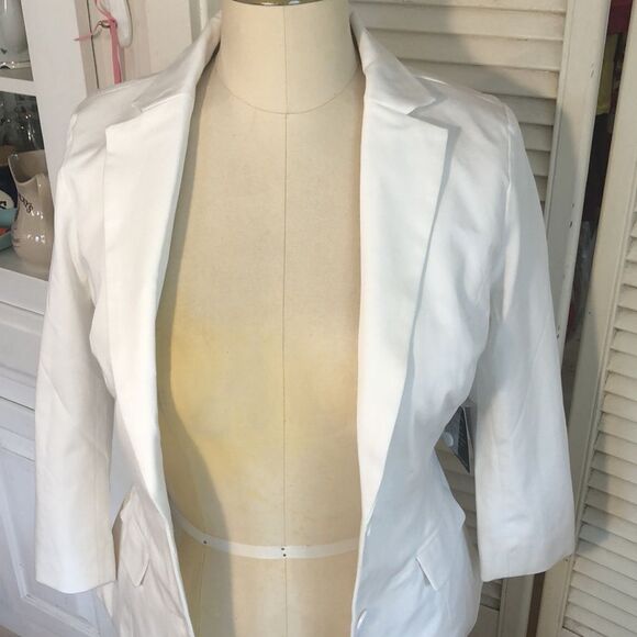 BP Crisp look 👀 Stretch spandex cotton jacket Pockets Bright White Xtra buttons - Picture 8 of 17